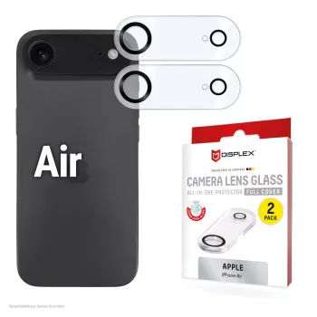 Displex pilna pārsega kameras lēcu stikls iPhone Air, 10H, pilns kameras aizsargs, Quick Mount, 2 iepakojumā
