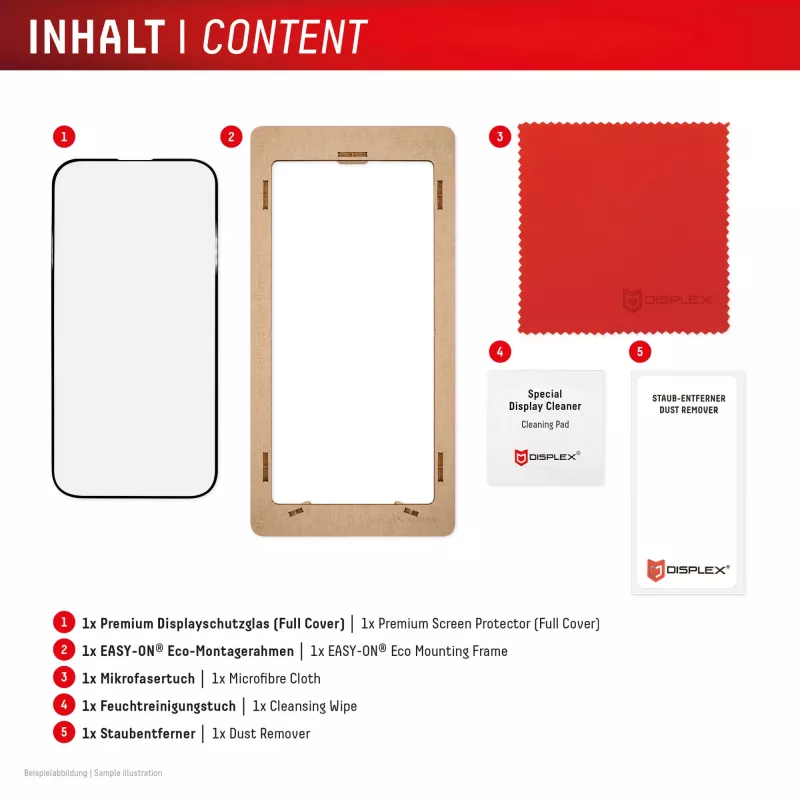 Displex Premium ekrāna aizsargs (Pilna pārklājuma, 10H) Apple iPhone Air, EASY-ON® Eco montāžas rāmis, pilns pārklājums