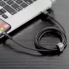 USB A uz Lightning kabelis Baseus Cafule (CALKLF-CG1) — neilona pīts, QC3.0 1.5A, 2 m, pelēks/melns