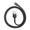 USB A uz Lightning kabelis Baseus Cafule (CALKLF-CG1) — neilona pīts, QC3.0 1.5A, 2 m, pelēks/melns