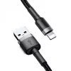 Baseus CALKLF-AG1 Nylon uzlādes un datu kabelis USB-C QC3.0 2.4A uz Lightning 0.5m melns, pelēks
