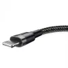 Baseus CALKLF-AG1 Nylon uzlādes un datu kabelis USB-C QC3.0 2.4A uz Lightning 0.5m melns, pelēks