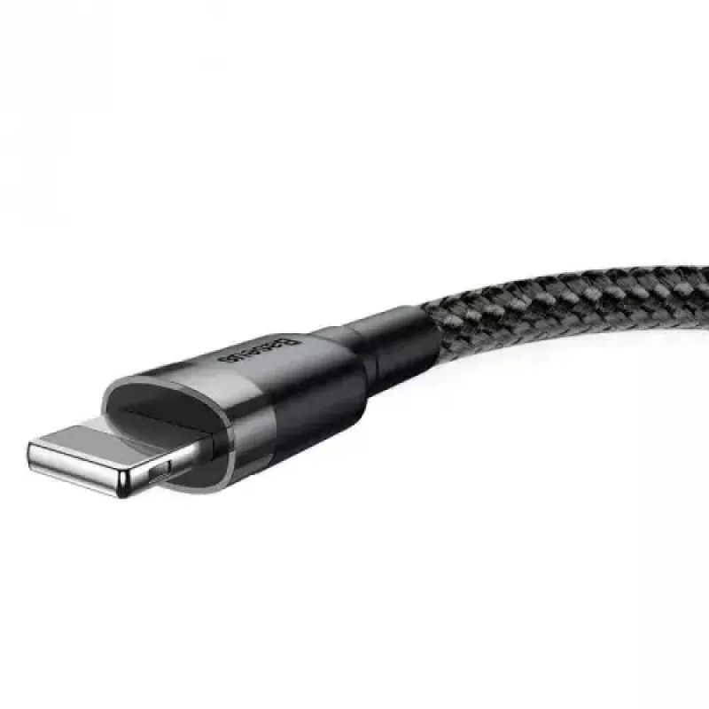 Baseus CALKLF-AG1 Nylon uzlādes un datu kabelis USB-C QC3.0 2.4A uz Lightning 0.5m melns, pelēks