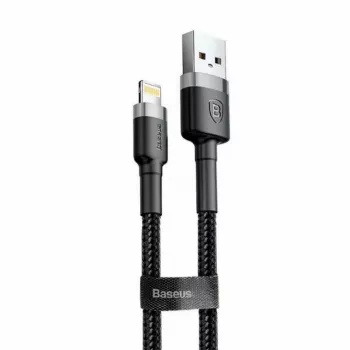 Baseus CALKLF-AG1 Nylon uzlādes un datu kabelis USB-C QC3.0 2.4A uz Lightning 0.5m melns, pelēks