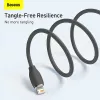USB 2.0 datu kabelis Baseus Jelly Lightning uz USB-A 1,2 m, Melns