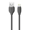 USB 2.0 datu kabelis Baseus Jelly Lightning uz USB-A 1,2 m, Melns