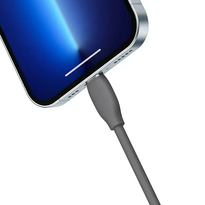 USB 2.0 datu kabelis Baseus Jelly Lightning uz USB-A 1,2 m, Melns