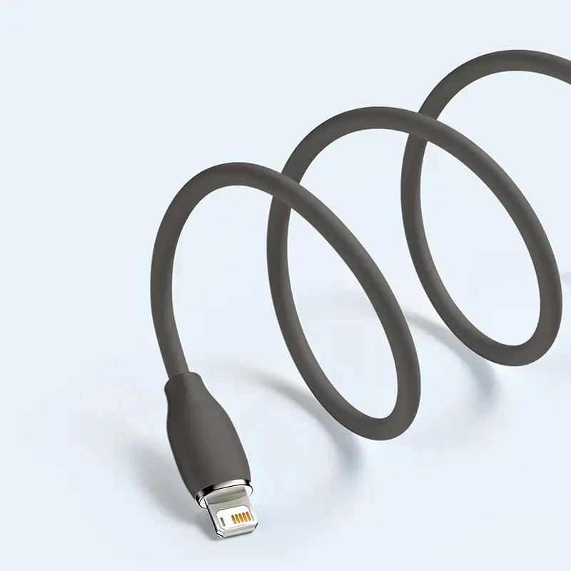 USB 2.0 datu kabelis Baseus Jelly Lightning uz USB-A 1,2 m, Melns