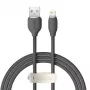 USB 2.0 datu kabelis Baseus Jelly Lightning uz USB-A 1,2 m, Melns