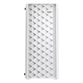Datora korpuss DarkFlash DK351 WHITE Midi Tower, Micro ATX/ATX/ITX, rūdīts stikls, balts, 200×390×450 mm