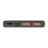 Baseus Adaman Metal power bank, Litija-jonu 10000mAh, 2xUSB, USB-C, Lightning, MicroUSB 22,5W (Melns)