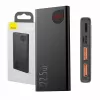 Baseus Adaman Metal power bank, Litija-jonu 10000mAh, 2xUSB, USB-C, Lightning, MicroUSB 22,5W (Melns)