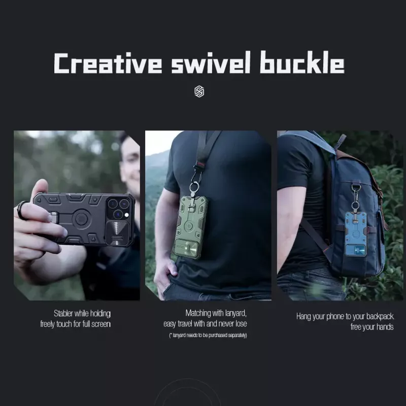 Telefona maciņš Nillkin CamShield Armor Pro iPhone 14 Pro Max, melns, izturīgs dizains