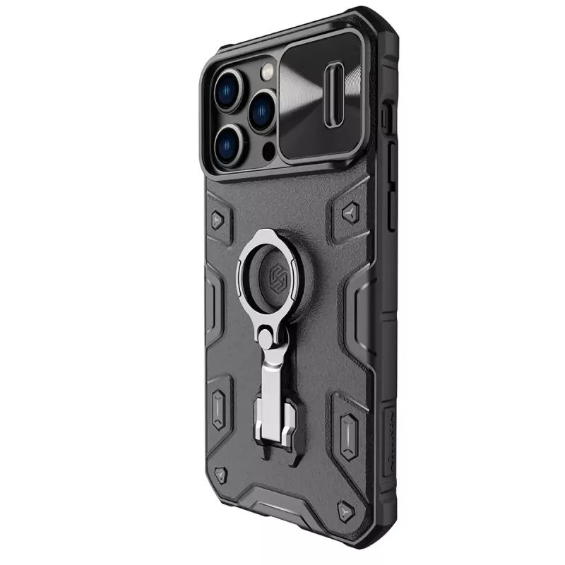 Telefona maciņš Nillkin CamShield Armor Pro iPhone 14 Pro Max, melns, izturīgs dizains