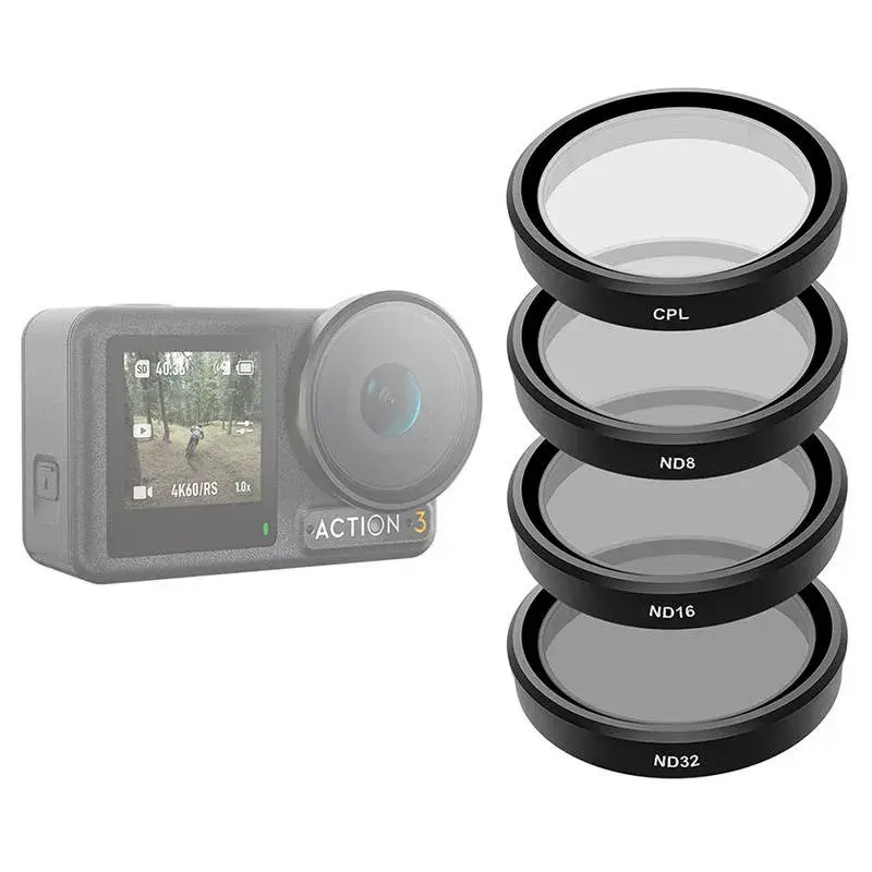 Telesin filtru komplekts DJI Osmo Action 3/4/5 — CPL, ND8, ND16, ND32 (4 gab.)