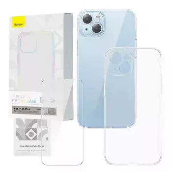 Aizsargājošs caurspīdīgs maciņš ar rūdītu stiklu Baseus iPhone 14 Plus (P60112202201-02)