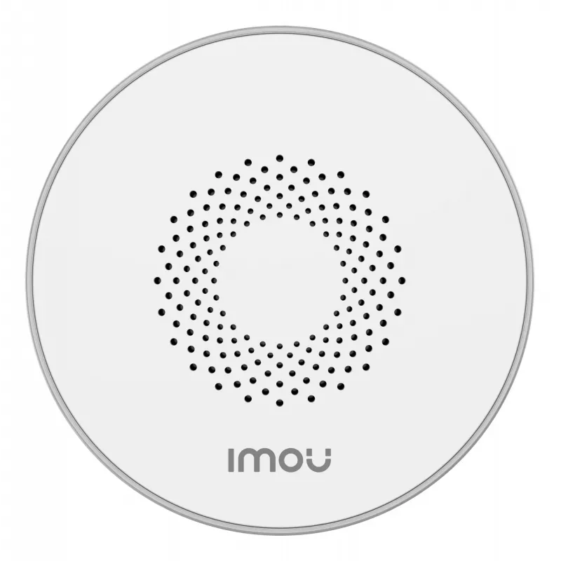 Bezvadu iekštelpu signalizācija IMOU ZR1 — 200 m darbības rādiuss, DC 12 V, 8 cm diametrs, balta
