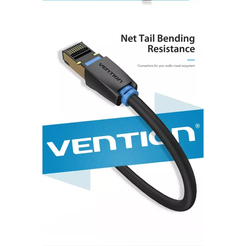 Vention Cat.8 S/FTP vītais vads 1 m Melns RJ-45 zeltīts