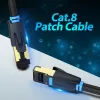 Vention Cat.8 S/FTP vītais vads 1 m Melns RJ-45 zeltīts