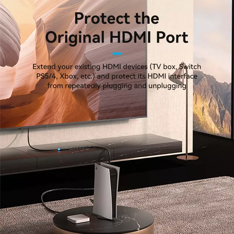 Vention AHCBI HDMI-A spraudnis–HDMI-A ligzda pagarinātājs, 3 m, 4K@60Hz, PVC, melns