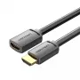 Vention AHCBI HDMI-A spraudnis–HDMI-A ligzda pagarinātājs, 3 m, 4K@60Hz, PVC, melns