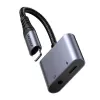 2-in-1 audio adapteris Joyroom SY-L01 Lightning uz 3.5mm + Lightning, melns