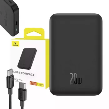 Magnetic Mini Powerbank Baseus 5000mAh 20W (melns)