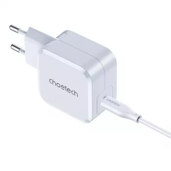 CHOETECH PD8007 GaN USB-C lādētājs 45 W, PD3.0, QC3.0, PPS, EU, balts