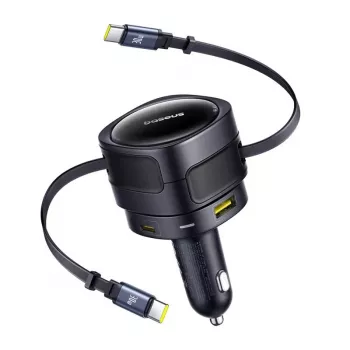 Auto lādētājs Baseus Enjoyment Max 90W ar USB-C un USB-A portiem
