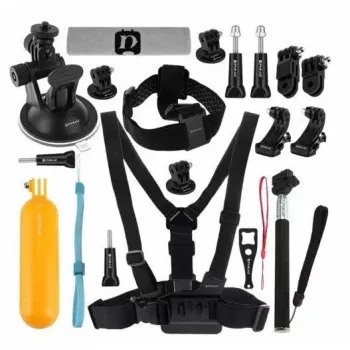 Piederumu komplekts Puluz PKT18 action kamerām — 20 daļu komplekts, saderīgs ar Osmo Action 5, Pro, Insta360 Ace Pro 2