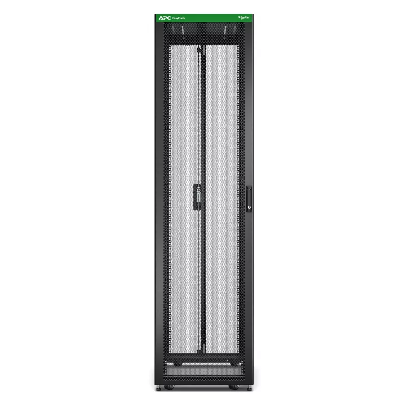 APC Easy Rack ER6800 48U statīvs, melns, ar jumtu, riteņiem, kājām, 4 stiprinājumiem un apakšu, bez sānu paneļiem, 2258x600x1000 mm