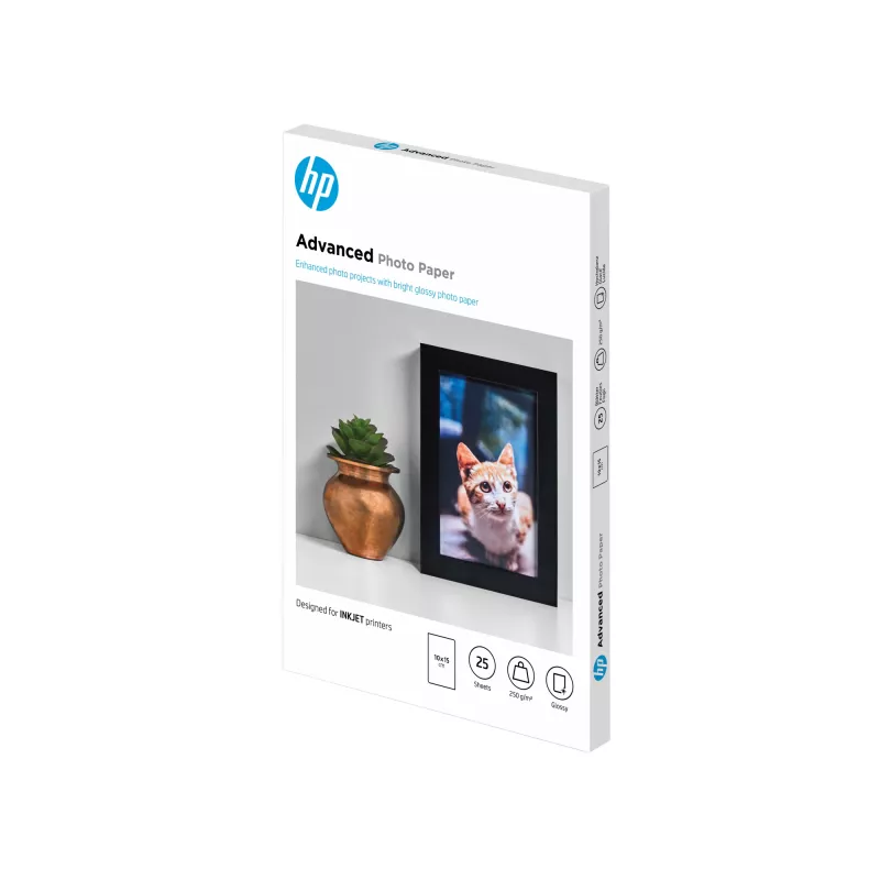 HP Advanced Photo Paper Glossy 250 g/m² 10 x 15 cm (101 x 152 mm) 25 loksnes