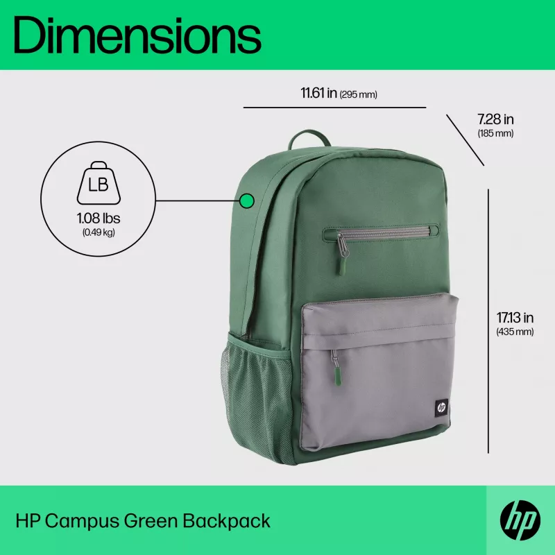 Pieejamā mugursoma HP Campus Green Backpack Green Grey Polyester