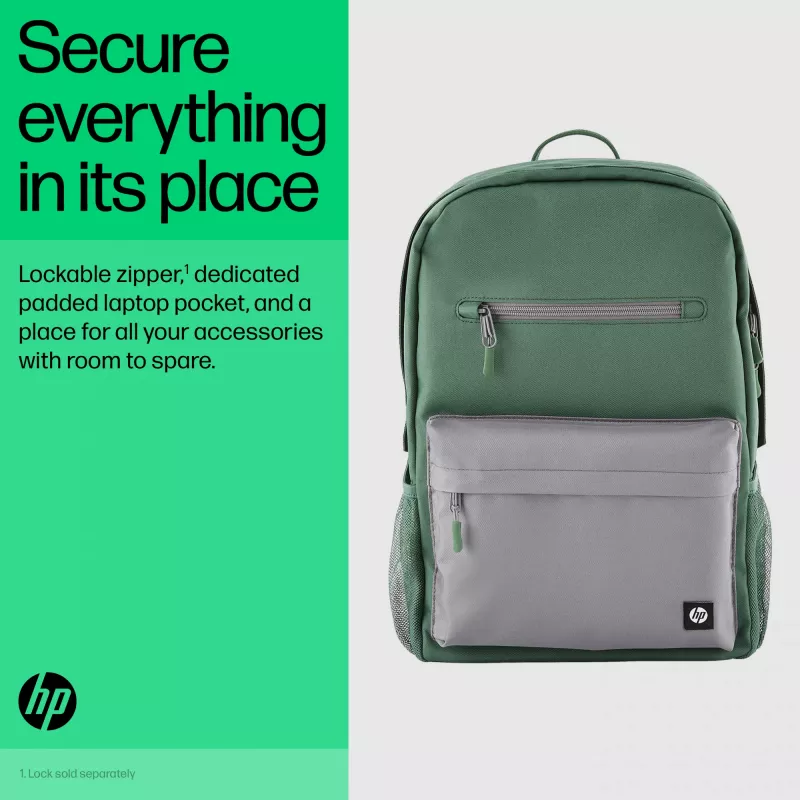 Pieejamā mugursoma HP Campus Green Backpack Green Grey Polyester