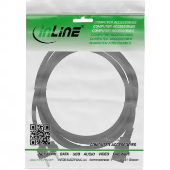 InLine strāvas kabelis, CEE 7/7 taisns / 3 kontaktu IEC C13 vīrietis, melns, 3m