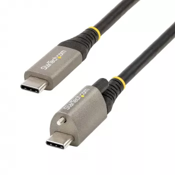StarTech.com 1m Top Screw Locking USB-C kabelis 10Gbps - USB 3.1/3.2 Gen 2 Type-C - 100W (5A) Power Delivery, DP Alt Mode - viena skrūve, uzlādes/sinhronizācijas kabelis