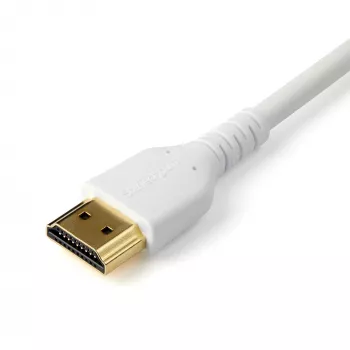 StarTech.com 1m plāns HDMI 2.0 kabelis, elastīgs Premium sertificēts HDMI vads ar Ethernet, UHD 4K 60Hz HDR10, izturīgs aramīda šķiedras dizains ar TPE apvalku, balts