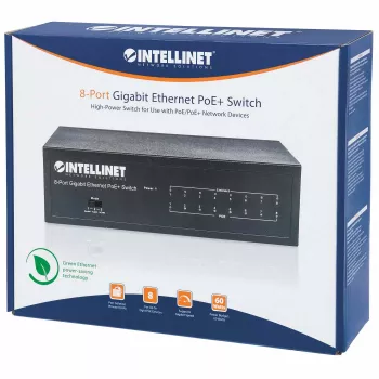 Pārvaldāms slēdzis Intellinet 8 portu Gigabit Ethernet PoE+