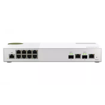 QNAP QSW-M2108-2C tīkla slēdzis, pārvaldīts L2, 2.5G Ethernet (100/1000/2500), pelēks, balts