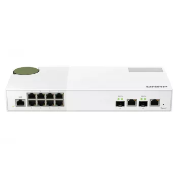 QNAP QSW-M2108-2C tīkla slēdzis, pārvaldīts L2, 2.5G Ethernet (100/1000/2500), pelēks, balts