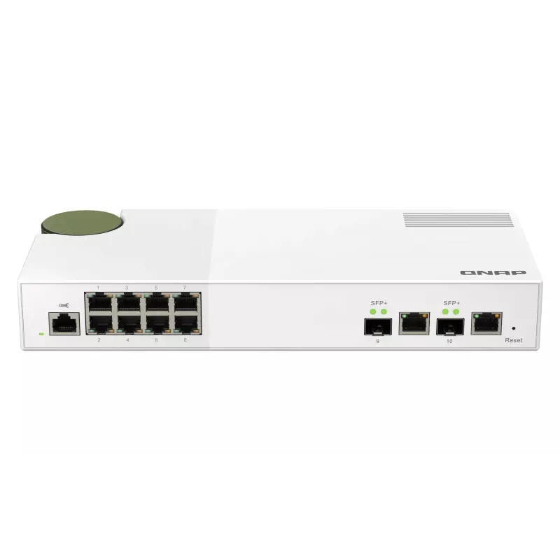 QNAP QSW-M2108-2C tīkla slēdzis, pārvaldīts L2, 2.5G Ethernet (100/1000/2500), pelēks, balts