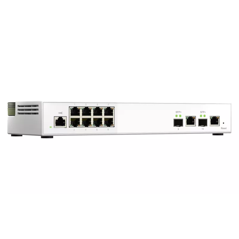 QNAP QSW-M2108-2C tīkla slēdzis, pārvaldīts L2, 2.5G Ethernet (100/1000/2500), pelēks, balts