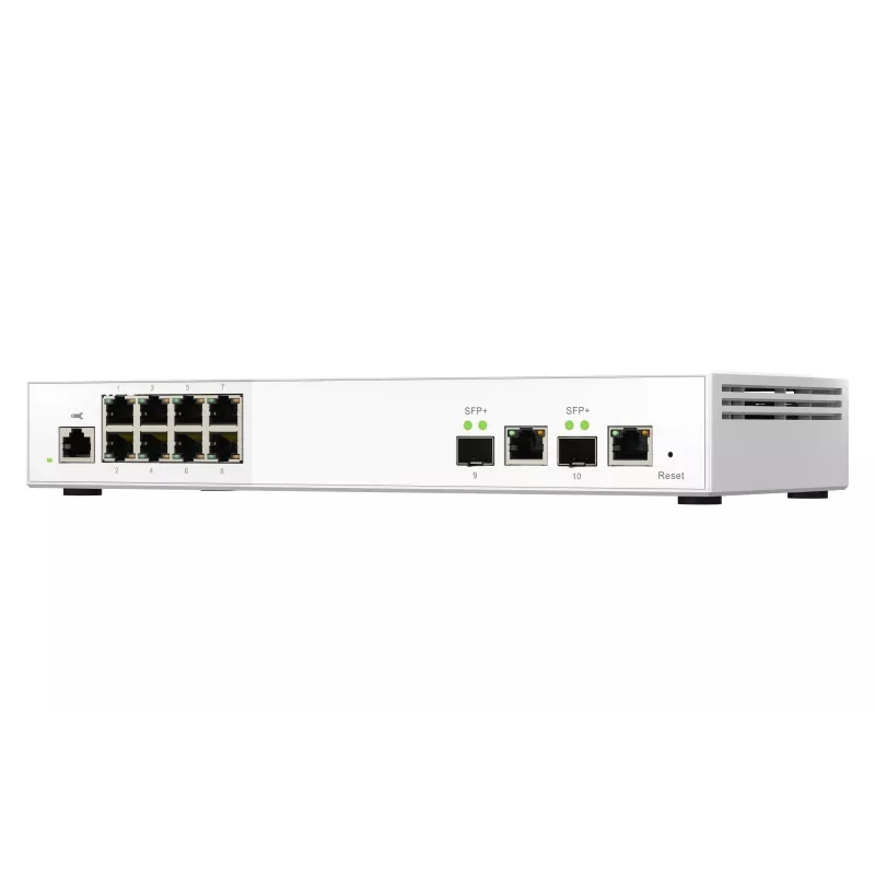 QNAP QSW-M2108-2C tīkla slēdzis, pārvaldīts L2, 2.5G Ethernet (100/1000/2500), pelēks, balts