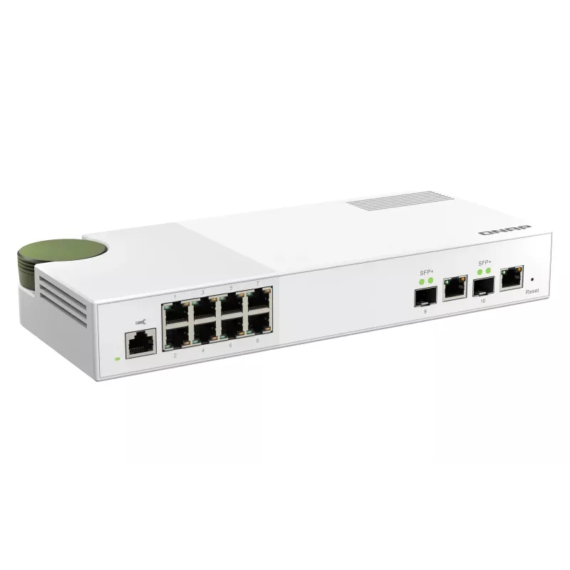 QNAP QSW-M2108-2C tīkla slēdzis, pārvaldīts L2, 2.5G Ethernet (100/1000/2500), pelēks, balts