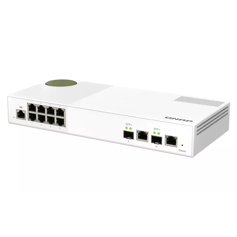 QNAP QSW-M2108-2C tīkla slēdzis, pārvaldīts L2, 2.5G Ethernet (100/1000/2500), pelēks, balts