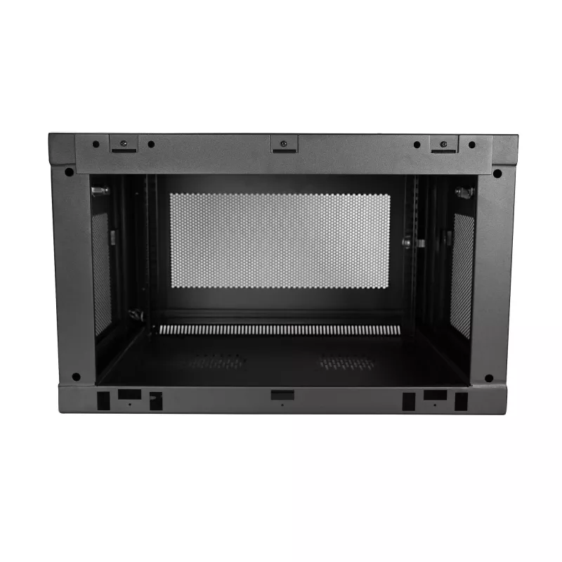 StarTech.com 2-Post 6U sienas montāžas tīkla skapis ar 1U plauktu, 19 collu sienas servera statīvs datu/tīkla/AV/elektronikas/datoru aprīkojumam, mazs ventilējams skapis