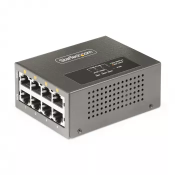 StarTech.com 4 portu Multi-Gigabit PoE++ injektors, 5/2.5/1G Ethernet (NBASE-T), PoE/PoE+/PoE++ (802.3af/802.3at/802.3bt), 160W budžets, sienas/DIN sliežu stiprinājums, nepārvaldīts
