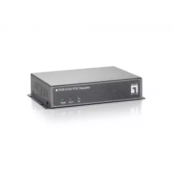 LevelOne POR-0100 PoE atkārtotājs, kaskadējams, 2x Fast Ethernet, 10Base-T/100Base-TX, pelēks