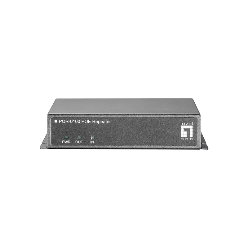LevelOne POR-0100 PoE atkārtotājs, kaskadējams, 2x Fast Ethernet, 10Base-T/100Base-TX, pelēks