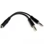 StarTech.com 3.5mm 4 pozīciju uz 2x 3 pozīciju 3.5mm austiņu sadalītājs - F/M